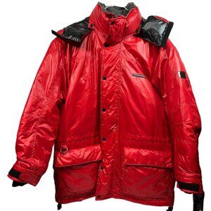 Vtg '80s Polo Sport Red Down Puffer Coat Jacket Streetwear Hip Hop Preppy M